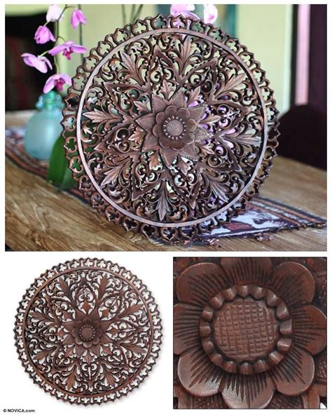 Unicef Market Hand Carved Wood Floral Wall Art From Indonesia