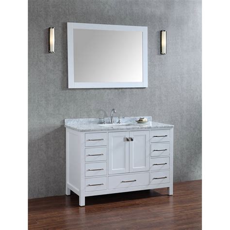 Buy Vincent 48 Inch Solid Wood Single Bathroom Vanity In White Hm 13001