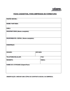 Ficha Cadastral Fill And Sign Printable Template Online