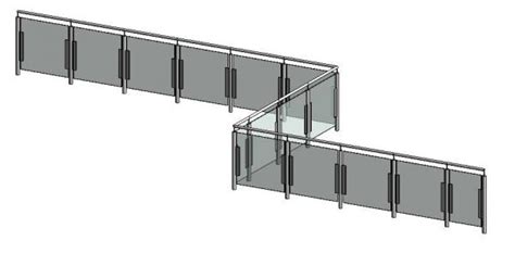 Railings | 3d cad model library. RevitCity.com | Object | Glass panel railing (as curtain wall)
