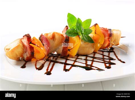 Chicken Shish Kebab With Balsamic Vinegar Stock Photo Alamy