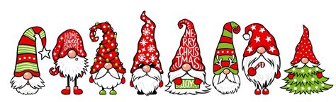 Premium Vector Christmas Gnomes Vector Set Christmas Quotes Cute