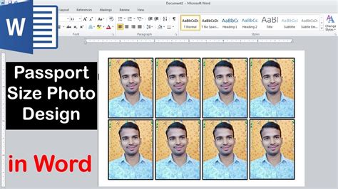 How To Make A Passport Size Photo In Microsoft Word Youtube
