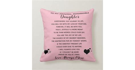 Daughter Love Mom Throw Pillow