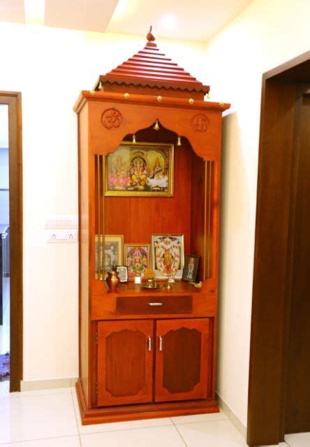Wall Mounted Pooja Cabinet Plywood Wooden Mandir Design For Home In Year