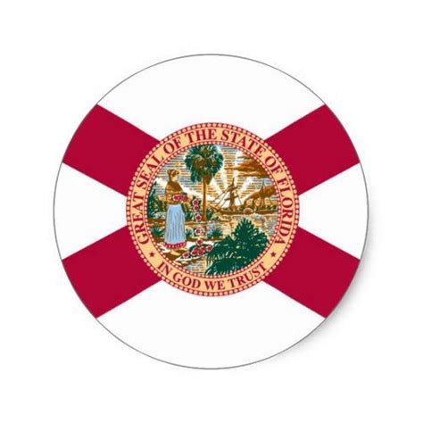 Florida State Flag Classic Round Sticker Florida State Flag Map Store