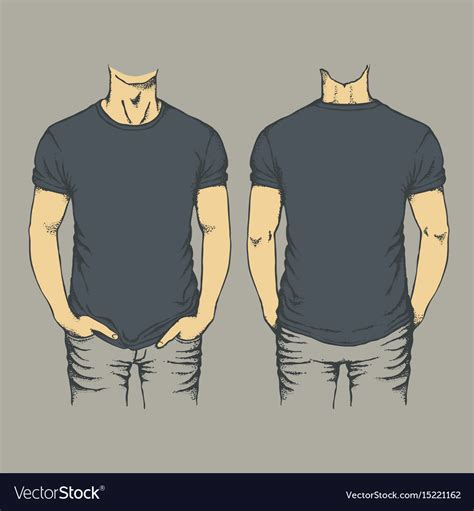 Black T Shirt Template Royalty Free Vector Image