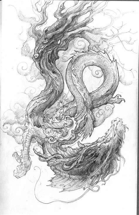 Chinese Dragon Sketch Zhelong Xu On Artstation At
