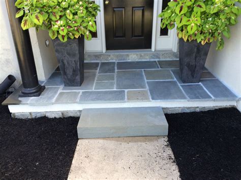 Front Porch Flagstone Overlay And Step Install Flagstone Outdoor