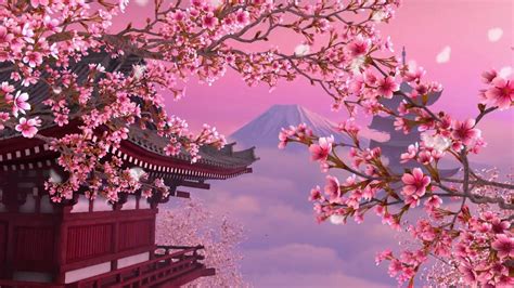 Aesthetic Wallpaper Anime Cherry Blossom Background