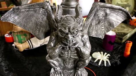 An excellent selection for your haunted house or home decoration for halloween. Animated Tabletop Gargoyle Halloween Decoration - YouTube