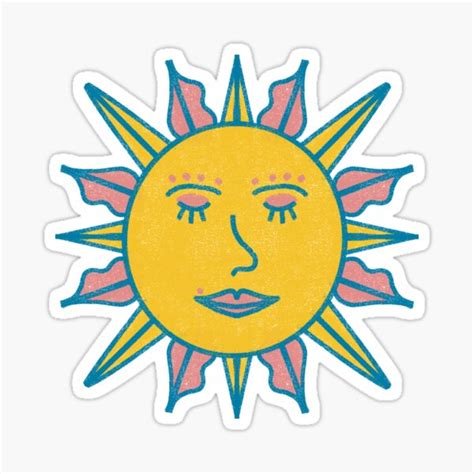 Simple Bohemian Sun Moon Sticker For Sale By Sansprivalco Redbubble