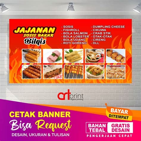 Contoh Desain Spanduk Banner Sosis Bakar Dan Roti Bakar Contoh