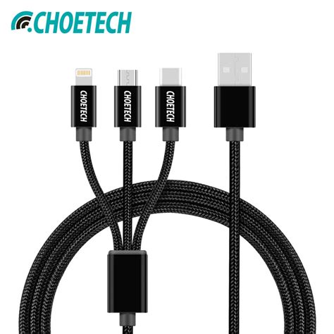 Choetech 3 In 1 Usb Cable For Mobile Phone Micro Usb Type C Charger