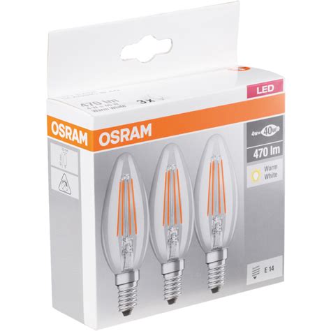 Transgourmet Österreich Osram LED Base Classic klar B40 4W E14 3 Stk