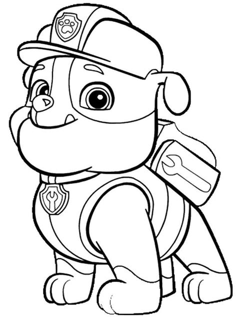 Free printable stickers of paw patrol. Rubble Paw Patrol coloring pages. Download and print ...