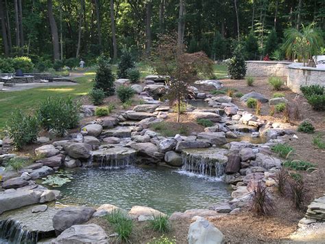 Waterfall Landscape Design And Installation In Annapolis Md
