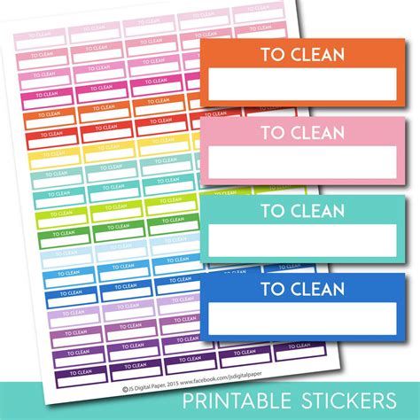 To Clean Stickers Clean Planner Stickers Printable Clean Stickers