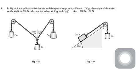 Solved In Fig 4 8 The Pulleys Are Frictionless And The System Hangs