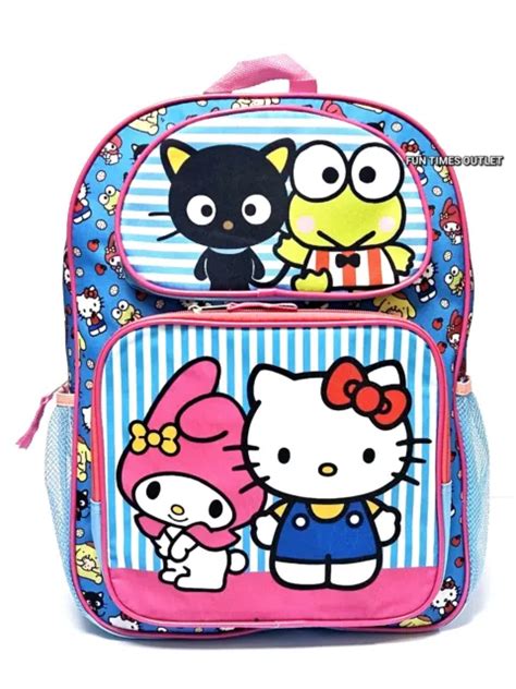 Sanrio Hello Kitty Large 16 School Backpack Melody Keroppi Chococat