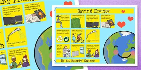 Saving Energy Poster Save Power Save Energy Schools Saving