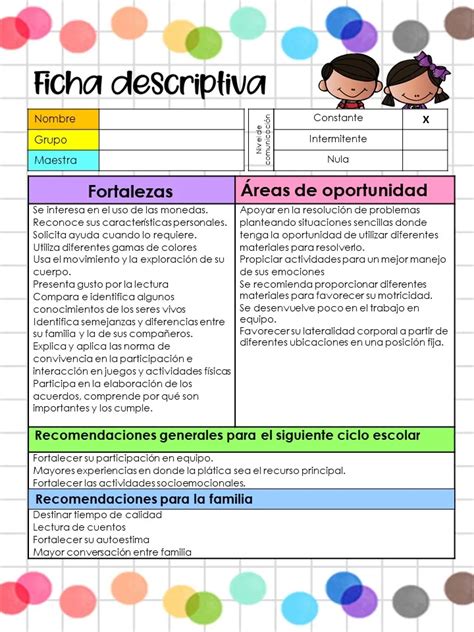 Fichas Descriptivas Ejemplos Formatos Formatos Gratis