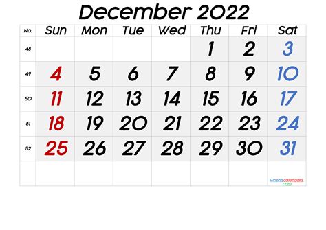 Printable December 2022 Calendar Free Premium
