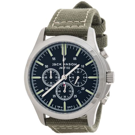 Jack Mason Field Chronograph Watch With Canvas Band 42mm