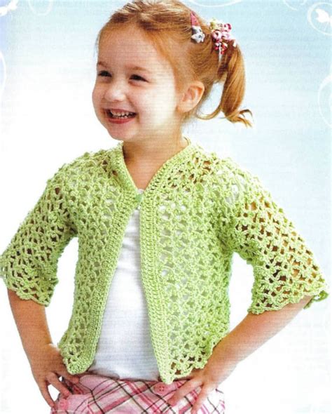 Crochet Lacey Cardigan Vintage Pattern Toddler Etsy