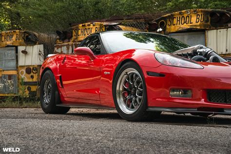 Red C6 Corvette S77 Beadlock Rears Wheels Weld Wheels