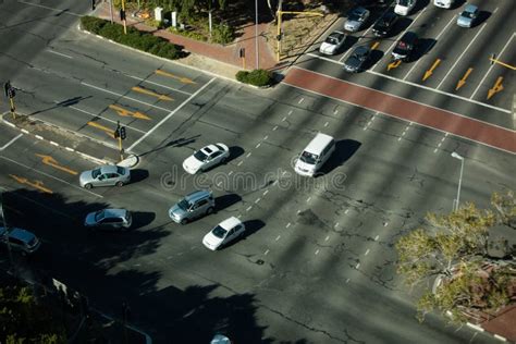 High Angle View Of Road Intersection Editorial Stock Image Image Of