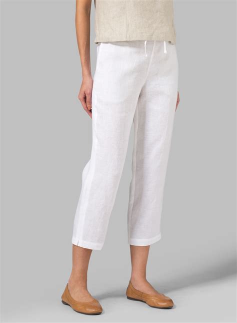 Linen Cropped Pants Plus Size