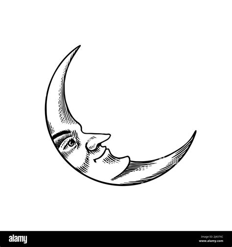 Moon Face Etching Black And White Stock Photos And Images Alamy