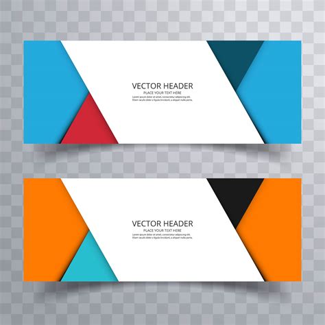 Abstract Banner Set Design Background Or Header Templates 243679 Vector