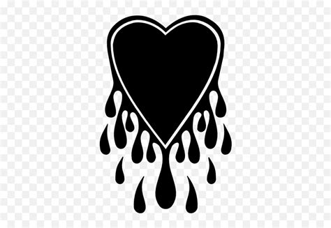 Melting Heart Dripping Sticker Black Human Heart Bleeding Emoji