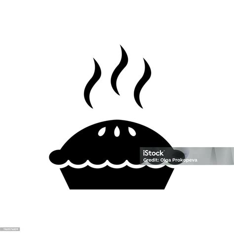Pie Icon Flat Vector Illustration In Black On White Background Eps 10