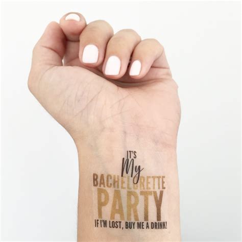 15 Custom Bachelorette Party Temporary Tattoos Glam Gold