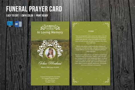 Funeral Prayer Card Template V660 Creative Photoshop Templates