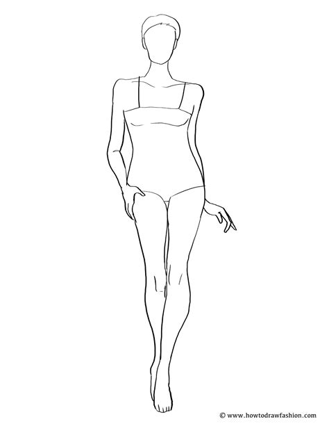 Blank Fashion Body Templates Coloring Pages