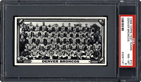 1968 Topps Test Teams Denver Broncos Psa Cardfacts®