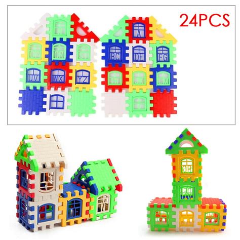 24pcs Children Puzzle Inserted Plastic Building Blocks Assembled Blocks