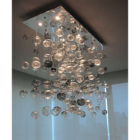 Alan Mizrahi Lighting Design Custom Rectangle Bubbles Flush Mount