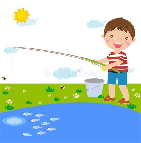 Cartoon Boy Fishing Stock Illustrations 2244 Cartoon Boy Fishing
