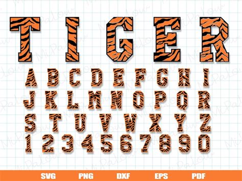 Tiger Font Svg Tiger Alphabet Svg Tiger Numbers Svg Etsy Tumbler