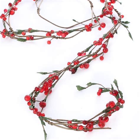 red acrylic artificial berry gem garland garlands floral supplies craft supplies