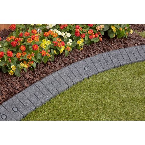 Rubberific 4 Ft X 3 In Curb Gray Rubber Landscape Edging Section In The