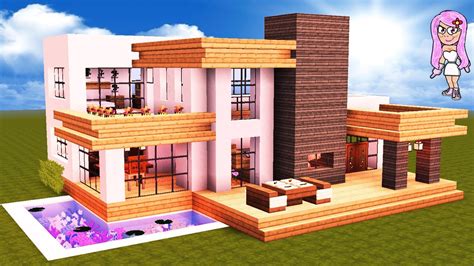 Minecraft C Mo Hacer Una Casa Moderna Con Porche Y Chimenea Youtube