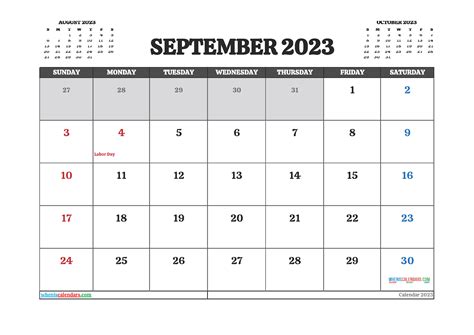 September 2023 Printable Calendar Free Vrogue