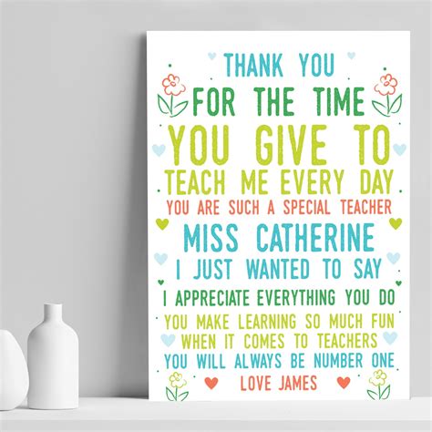 Check spelling or type a new query. Thank You Poem Personalised Print Best Teacher Assistant ...