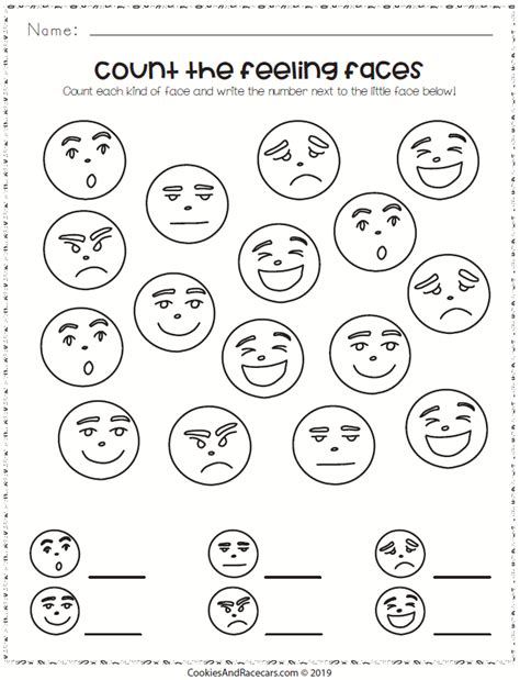 Count The Feeling Faces And Write The Number This Worksheet Does